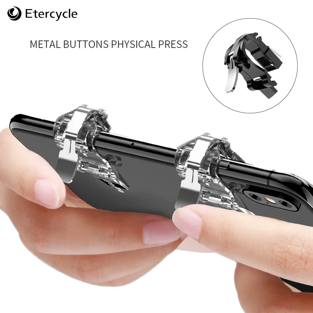 Metal Smart Phone Mobile Gaming Trigger for PUBG Gamepad Fire Button L1 R1 Shooter Pubg Controller Game Handle PUGB accessories
Metal Smart Phone Mobile Gaming Trigger for PUBG Gamepad Fire Button L1 R1 Shooter Pubg Controller Game Handle PUGB accessories