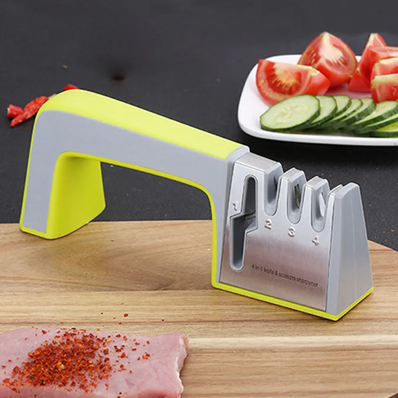 Knife Sharpener Four-Stage Manual Fixed-Angle Scissors Tool Fast Household Kitchen Gadgets Multi-Function Sharpening Stone | Дом и сад