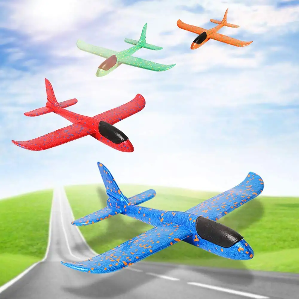 Foam Hand Throwing Airplanes toy, 36cm 48cm Flight Mode Glider Inertia Planes Model,Aircraft Planes for Kids Outdoor Sport