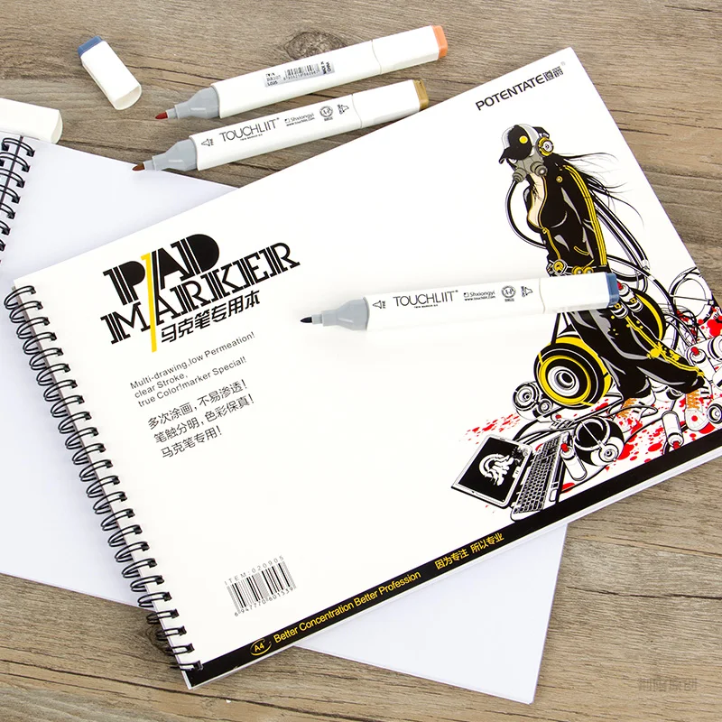 POTENTATE 32 Sheets 120gsm A4 A5 Marker Pad Sketch book Stationery Notepad Set For Drawing Book Manga Art Supplies
POTENTATE 32 Sheets 120gsm A4 A5 Marker Pad Sketch book Stationery Notepad Set For Drawing Book Manga Art Supplies