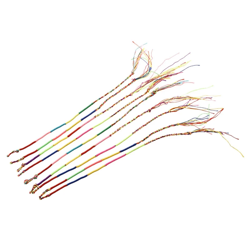 9 x Hippie Style Colorful Braided Friendship Bracelets Thread Prayer Bracelet Random Color--Textured | Украшения и аксессуары