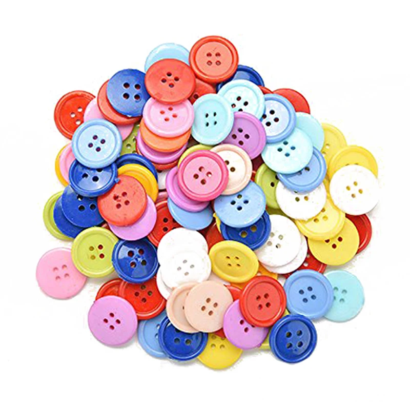 Promotion! Generic DIY random color Set of 100 sewing buttons Craft for kids toys Plastic Random Color 20mm | Дом и сад
