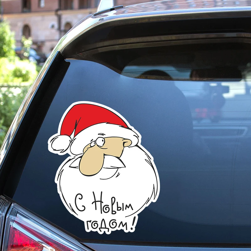 

11266# С новым годом Christmas Santa Claus New Year Theme Vinyl Decal Car Sticker Waterproof Decors