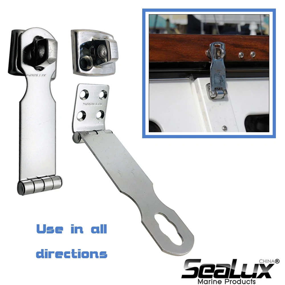 Sealux Marine grade Stainless Steel Hardware Swivel Eye Locking Safety Hasp latch for Boat Yacht Fishing Marine accessory
Sealux Marine grade Stainless Steel Hardware Swivel Eye Locking Safety Hasp latch for Boat Yacht Fishing Marine accessory