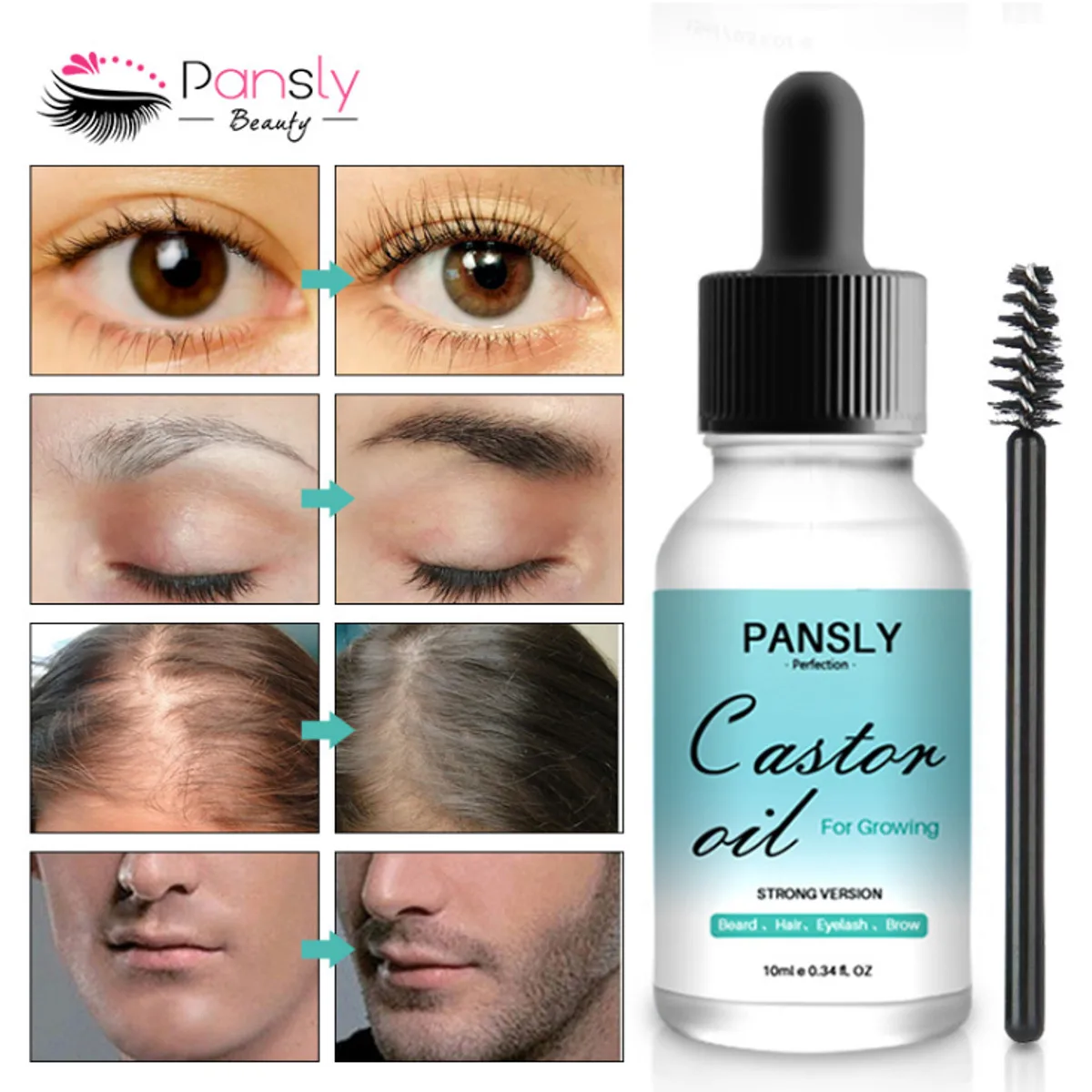 Organic Castor Oil Eyelash Growth Treatment Grow Eyebrow Enhancer Thickener Serum Longer Fuller Lash Lifting Liquid 10 ml
Organic Castor Oil Eyelash Growth Treatment Grow Eyebrow Enhancer Thickener Serum Longer Fuller Lash Lifting Liquid 10 ml