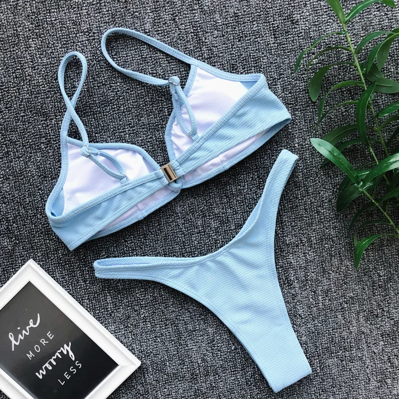 women summer swimsuit sexy bikini swimwear triangle retro thong bikinis set push up string monokini mujer biquinis feminino 2020