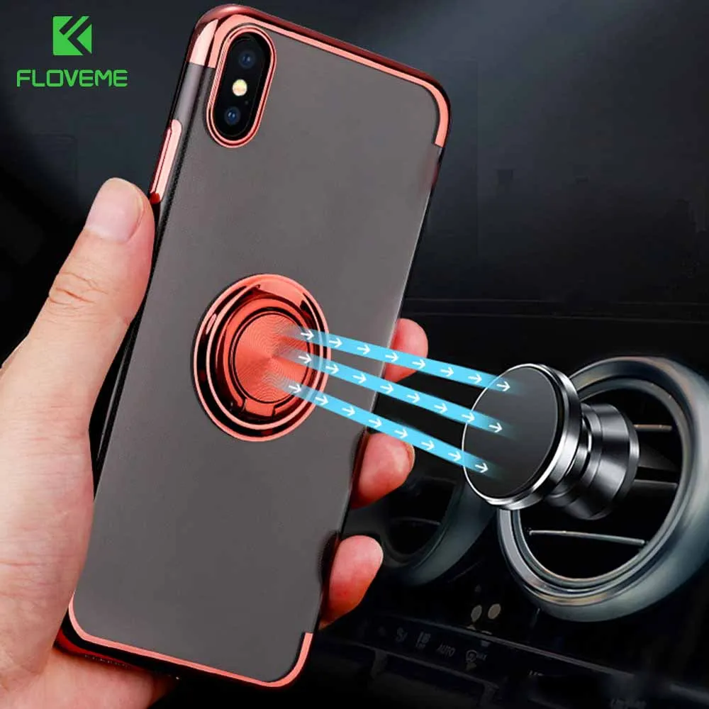 Чехол FLOVEME для iPhone 7 чехол XS MAX XR 6S 7Plus 6 8Plus Магнитный с кольцом на палец 8 | Мобильные