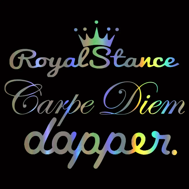 Reflective Carpe Diem Royal Stance Dapper Car Stickers Funny Motorcycles Bumper Cover Scratches Decal Accessories PVC20*6cm
Reflective Carpe Diem Royal Stance Dapper Car Stickers Funny Motorcycles Bumper Cover Scratches Decal Accessories PVC20*6cm
