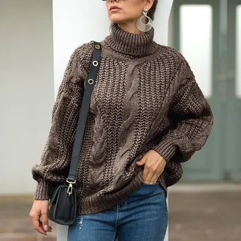Fashion Women winter loose sweater womens sweaters Women Casual Turtleneck Pullover long Sleeve Solid Loose Knitted Sweater Y916
Fashion Women winter loose sweater womens sweaters Women Casual Turtleneck Pullover long Sleeve Solid Loose Knitted Sweater Y916