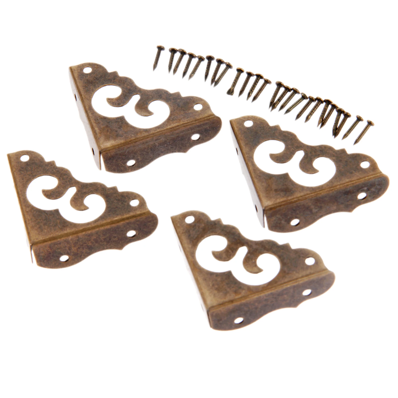 4Pcs Antique Jewelry Box Corner Foot Wooden Case Corner Protector Flower Pattern Carved Metal Crafts Furniture Fittings 31mm
4Pcs Antique Jewelry Box Corner Foot Wooden Case Corner Protector Flower Pattern Carved Metal Crafts Furniture Fittings 31mm