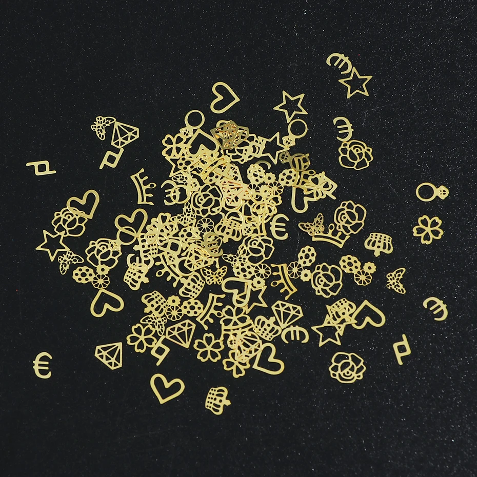 1 box Gold Hollow Out Nail Glitter Sequins Mixed Flowers Star Designs Metal Thin Slice Paillette Polish Nails Decoration LY970-E (6)