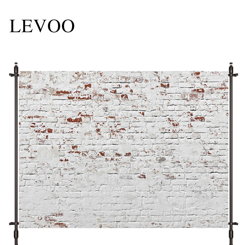 

LEVOO Photo Background White Brick Wall Mottled Classic Christmas Photography Backdrop Photocall Photo Studio Vinyl