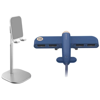 1 Pcs Telescopic Adjustable Aluminum Alloy Cell Phone Tablet Holder & 1 Pcs Hub Airplane Type Expander 1 with 4 Splitter
1 Pcs Telescopic Adjustable Aluminum Alloy Cell Phone Tablet Holder & 1 Pcs Hub Airplane Type Expander 1 with 4 Splitter