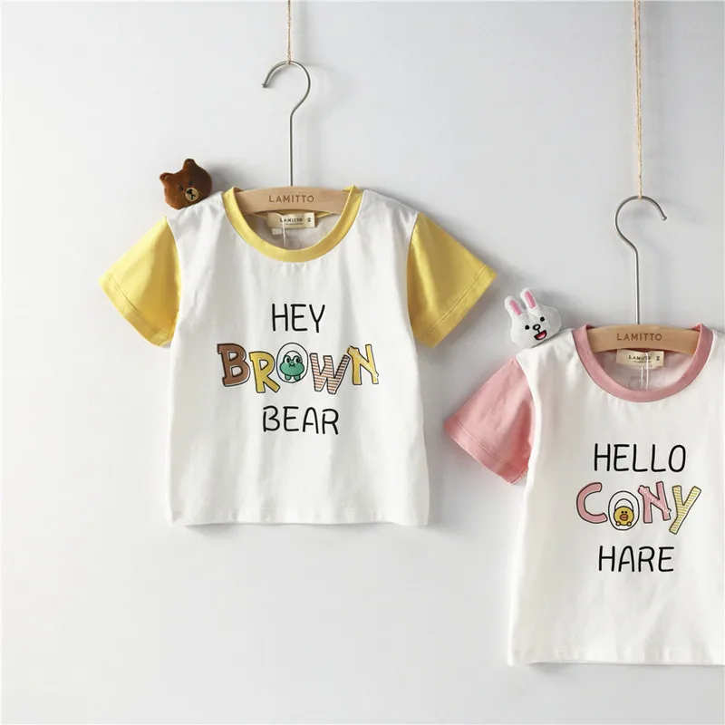 

Tonytaobaby Summer New Baby Cartoon Stereo Doll Contrast Color Cotton Short Sleeve T-shirt