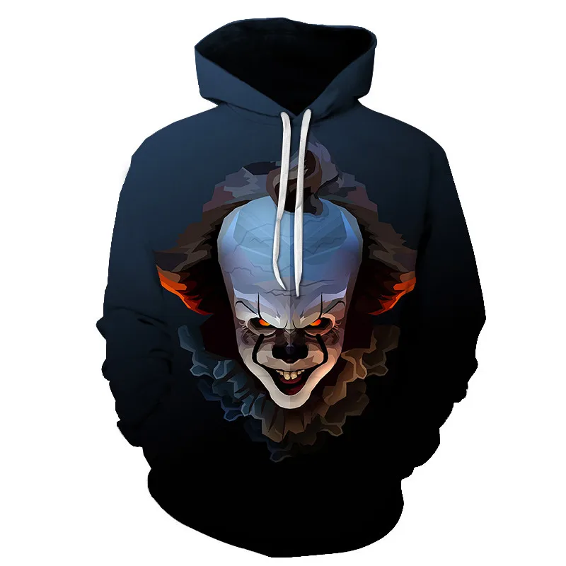 2019 Amerian Horror Movie IT Chapter Two 3D Hoodies Men Women Casual Sweatshirts Clown Print Pattern Tops Cool Coats Clothes
2019 Amerian Horror Movie IT Chapter Two 3D Hoodies Men Women Casual Sweatshirts Clown Print Pattern Tops Cool Coats Clothes