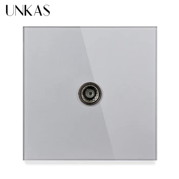 UNKAS Gray Luxury Tempered Crystal Glass Panel TV Television Jack Wall Grey Socket Wiring Accessories Outlet
UNKAS Gray Luxury Tempered Crystal Glass Panel TV Television Jack Wall Grey Socket Wiring Accessories Outlet