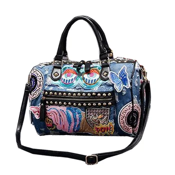 Contrast rivet women bag embroidered motorcycle denim handbags handcuffs shoulder bag BW01-SB-jcxhzs
Contrast rivet women bag embroidered motorcycle denim handbags handcuffs shoulder bag BW01-SB-jcxhzs