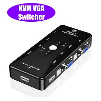 2020 USB2.0 KVM Switch Switcher 4x1 Port VGA Switch Box USB 2.0 Support SVGA VGA Multi-sync Monitors For mouse/keyboard/printer
2020 USB2.0 KVM Switch Switcher 4x1 Port VGA Switch Box USB 2.0 Support SVGA VGA Multi-sync Monitors For mouse/keyboard/printer