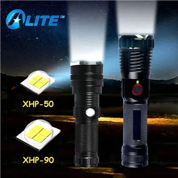 TWMT Powerful XHP90 XHP50 LED Flashlight Rechargeable USB Zoomable Torch 18650 26650 Power Bank Hunting Lamp for Camping Fishing
TWMT Powerful XHP90 XHP50 LED Flashlight Rechargeable USB Zoomable Torch 18650 26650 Power Bank Hunting Lamp for Camping Fishing