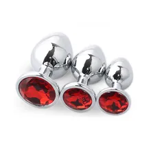 3 piezas de acero inoxidable Metal Anal enchufe color Base joyería Dildo para hombres Gay a masajeador de próstata, productos sexuales íntimos para parejas(China)