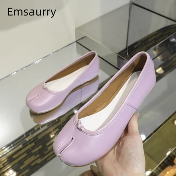 2020 New Color Violet Genuine Leather Ballet Flats Unique Split Toe Flat Shoes Bowtie Slim Spring Casual Shoes Woman 
2020 New Color Violet Genuine Leather Ballet Flats Unique Split Toe Flat Shoes Bowtie Slim Spring Casual Shoes Woman