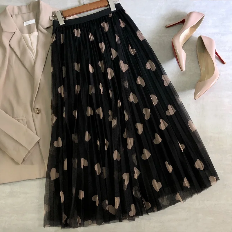 2021 New Arrival Women Midi Skirt Heart Printing Dots Sweet Girl Mesh Skirts High Waist Tulle Long Skirts Korean Style A-line
2021 New Arrival Women Midi Skirt Heart Printing Dots Sweet Girl Mesh Skirts High Waist Tulle Long Skirts Korean Style A-line