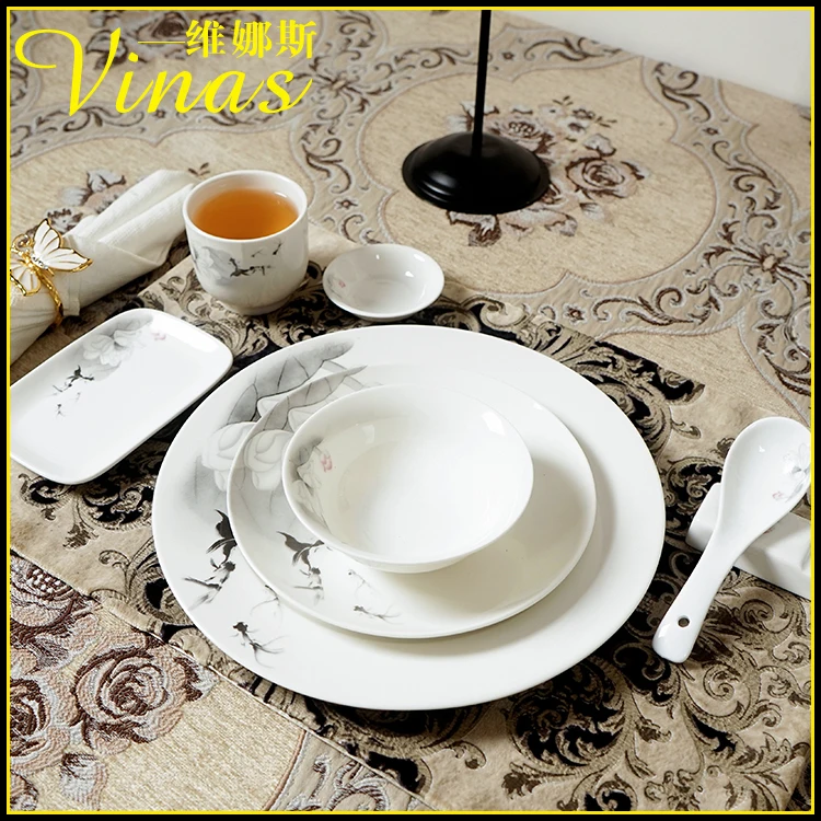 

European Style Ceramic Dinner Set Inlay Porcelain Dessert Plate Steak Salad Snack Cake Plates Tableware Characteristic