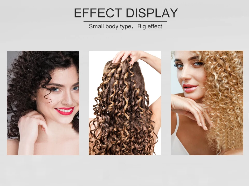 Generic Men's Boy Hair Curler Ceramic Hair Curling Wand Small Hair Deep