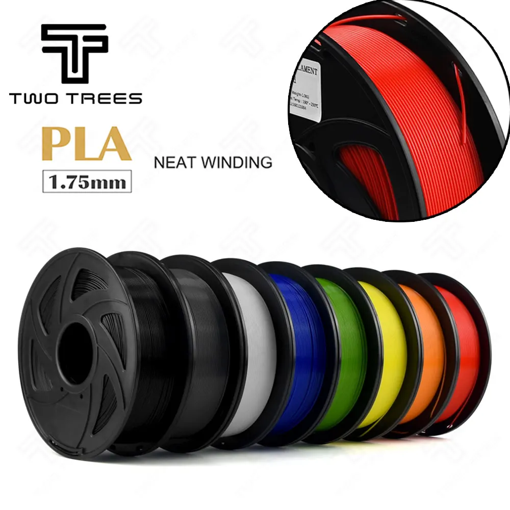 

TWOTREES 3D filament PLA filament 1.75mm 1kg Neat Winding plastic spools 1.75 3D printer impressora filamento No Tangle Printing