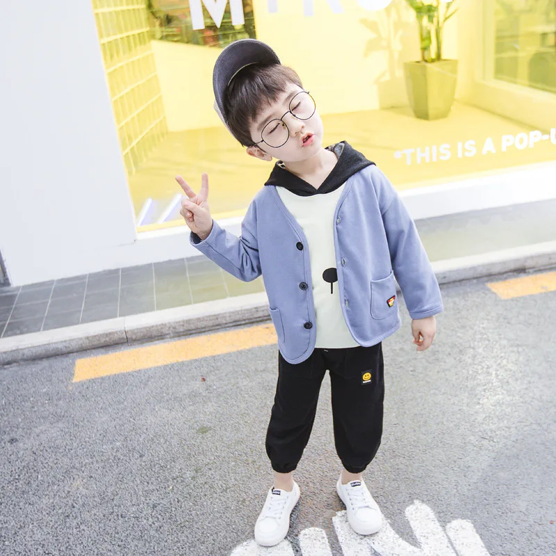 2019 Men's Small CHILDREN'S Spring Cotton Cardigan Long Sleeve Cartoon Eye-closed Bear Hooded 7 Word Mark Three-piece Set
2019 Men's Small CHILDREN'S Spring Cotton Cardigan Long Sleeve Cartoon Eye-closed Bear Hooded 7 Word Mark Three-piece Set