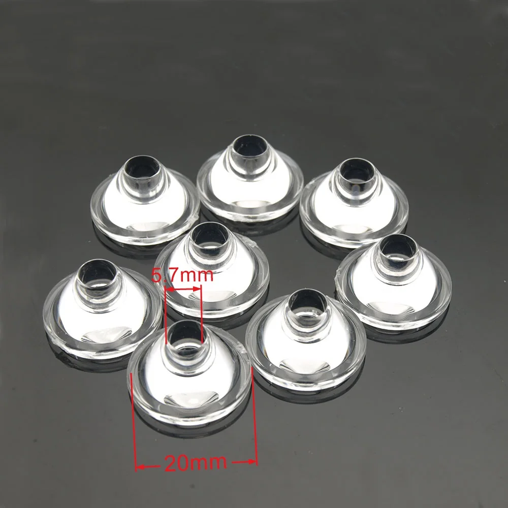 Description Picture 2 of item1W 3W 5W LED Lens 20MM Optical PMMA Flat Transparent Lenses 5 10 15 25 30 90 120 Degree For 1 3 5 Watt High Power LED Chip