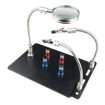 Helping Hand Third Hand Soldering Tools Flexible 360 degree Stainless Steel Arms 3X Magnifying Lamp With Heavy Duty Base And Rot
Helping Hand Third Hand Soldering Tools Flexible 360 degree Stainless Steel Arms 3X Magnifying Lamp With Heavy Duty Base And Rot