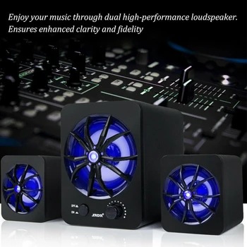 Stereo Plastic Colorful LED Bass Desktop Speaker Set Laptop Player USB Wired Computer Multifunctional Music Subwoofer Home 
Stereo Plastic Colorful LED Bass Desktop Speaker Set Laptop Player USB Wired Computer Multifunctional Music Subwoofer Home