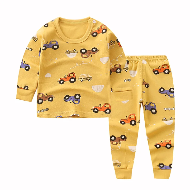 Baby Boys Pajama Cartoon Long Tops+Pants Sleepwear Sets