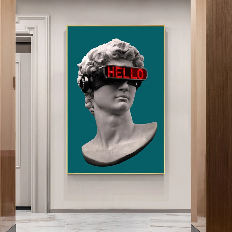 David Sculpture with VR Glasses Wall Art Canvas Posters and Prints David Abstract Canvas Paintings on The Wall Decor Pictures
David Sculpture with VR Glasses Wall Art Canvas Posters and Prints David Abstract Canvas Paintings on The Wall Decor Pictures