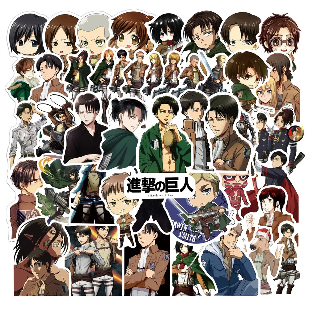 50 100pcs/Pack Japan Anime Sticker Anime Attack On Titan Stickers aesthetic Laptop Bicycle Guitar Skateboard Waterproof stikers
50 100pcs/Pack Japan Anime Sticker Anime Attack On Titan Stickers aesthetic Laptop Bicycle Guitar Skateboard Waterproof stikers