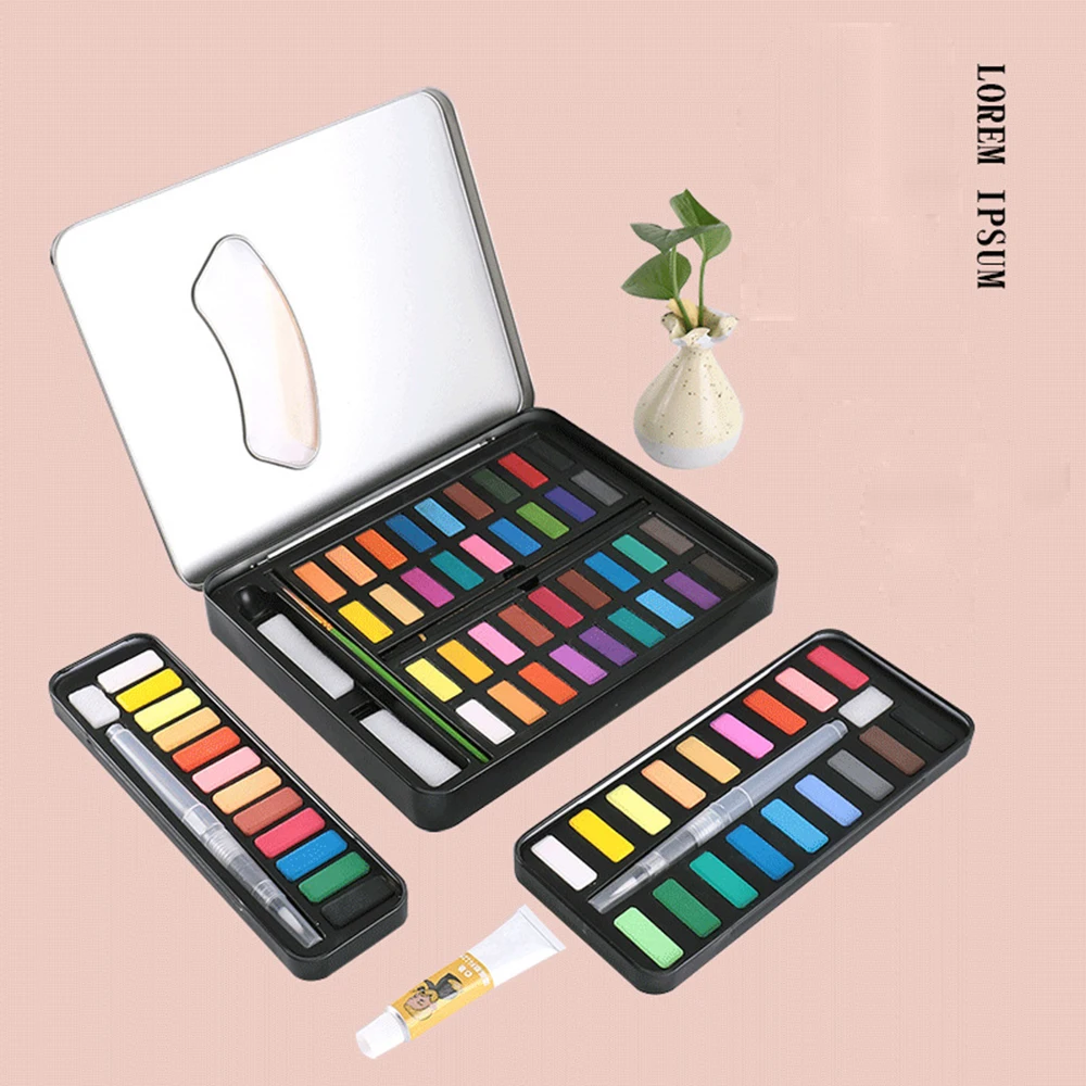 12/18/24/36 Color Solid Watercolor Paint Set for Children Drawing Water Color Brush Box Set Pigment Painting Art Supplies
12/18/24/36 Color Solid Watercolor Paint Set for Children Drawing Water Color Brush Box Set Pigment Painting Art Supplies