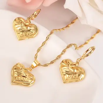 Solid Yellow Fine Gold G/F LOVE Lovely Heart Necklace Pendant Earring set Women jewelry sets PNG Dubai best gift
Solid Yellow Fine Gold G/F LOVE Lovely Heart Necklace Pendant Earring set Women jewelry sets PNG Dubai best gift