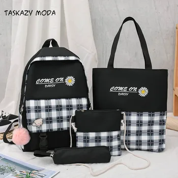 4Pcs/Set Women School Backpacks Schoolbag Daisy Canvas For Teenagers Girls Student Book Bag Boys Satchel Bolsas Mochilas Sac
4Pcs/Set Women School Backpacks Schoolbag Daisy Canvas For Teenagers Girls Student Book Bag Boys Satchel Bolsas Mochilas Sac