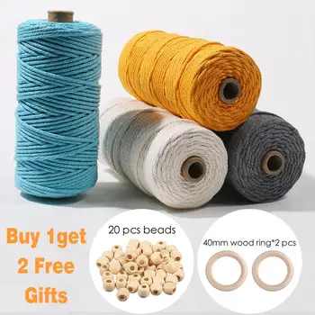 100% Cotton Macrame Cord 3mm Thread Rope String Home Decoration Accessories Macrame Wall Hanging DIY Plant Hangers Wedding Decor
100% Cotton Macrame Cord 3mm Thread Rope String Home Decoration Accessories Macrame Wall Hanging DIY Plant Hangers Wedding Decor