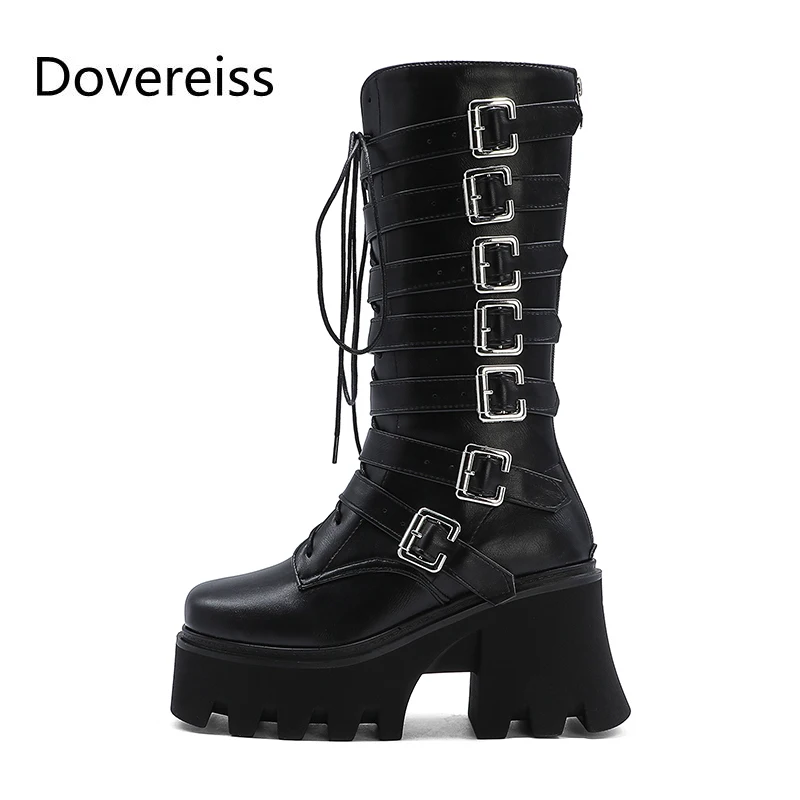 Dovereiss Fashion Women's Shoes New Winter Sexy Buckle Cross tied Concise Waterproof Block heels Matin boots Half boots 35-44
Dovereiss Fashion Women's Shoes New Winter Sexy Buckle Cross tied Concise Waterproof Block heels Matin boots Half boots 35-44