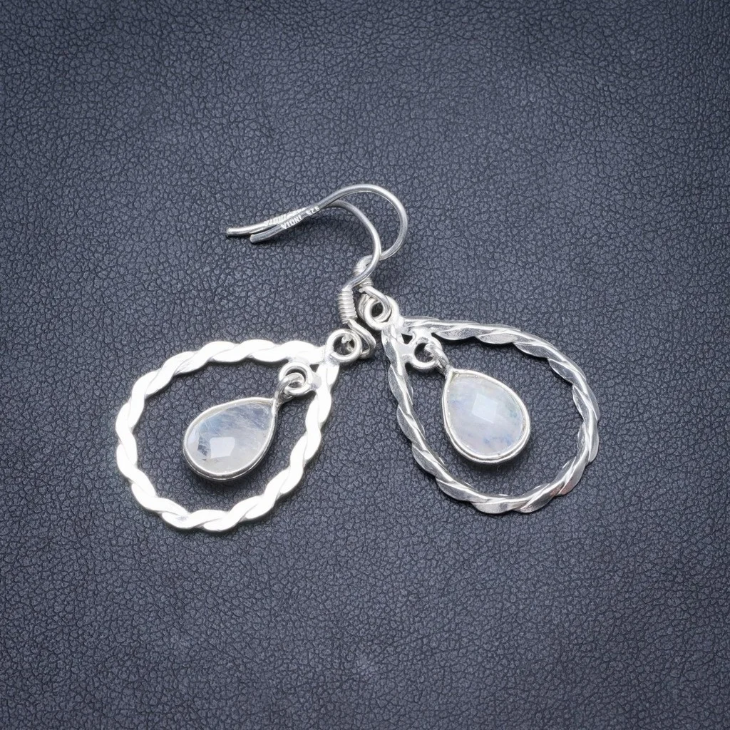 Natural Moonstone Handmade Unique 925 Sterling Silver Earrings 1.5" Y2468
Natural Moonstone Handmade Unique 925 Sterling Silver Earrings 1.5" Y2468