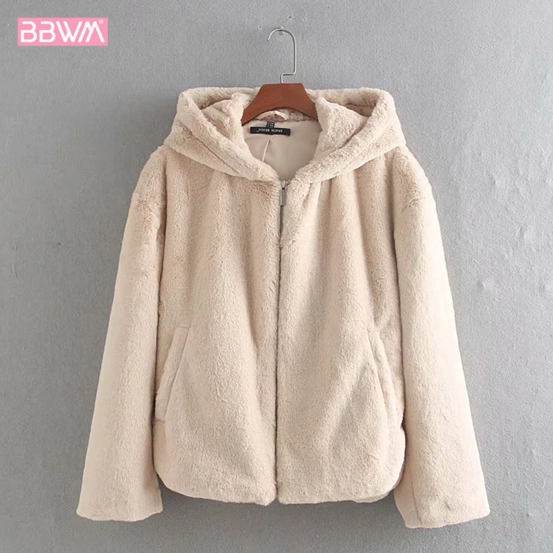 2019 Winter New Long-sleeved Hooded Loose Warm Zipper Female Coat Black Plush Harajuku Chic Faux Fur Women's Jacket Fleece Top
2019 Winter New Long-sleeved Hooded Loose Warm Zipper Female Coat Black Plush Harajuku Chic Faux Fur Women's Jacket Fleece Top