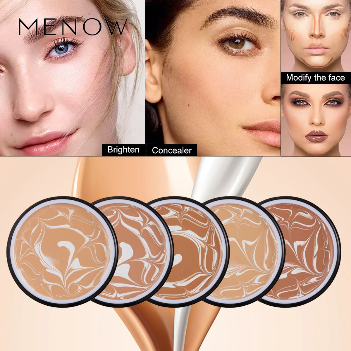 MENOW Concealer Foundation Cream Face Contour Concealer Liquid Waterproof Full Coverage Foundation Corrector Palette Base Makeup
MENOW Concealer Foundation Cream Face Contour Concealer Liquid Waterproof Full Coverage Foundation Corrector Palette Base Makeup