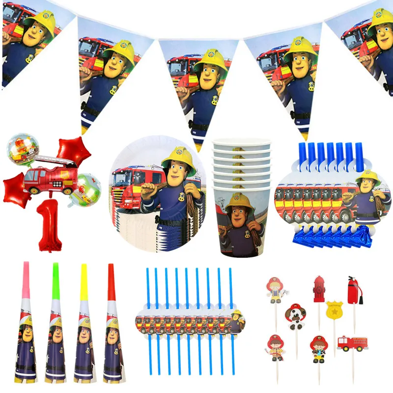 Shop Generic Fireman theme party banners Sam theme birthday party