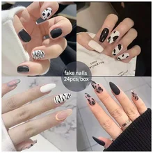 Nail Art Fake Nails Leopard False Nail Tips Stiletto Cow Pattern Fake Nails with Glue Full Cover Girls Nail Art Tips Accessory
Nail Art Fake Nails Leopard False Nail Tips Stiletto Cow Pattern Fake Nails with Glue Full Cover Girls Nail Art Tips Accessory