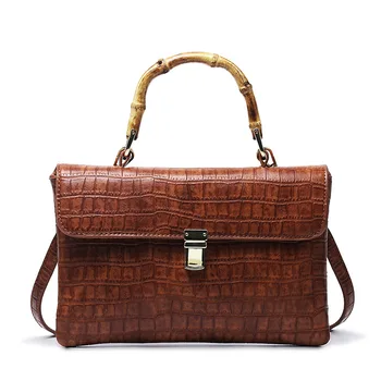 Luxury Designer Vintage Crocodile Pattern Leather Bags for Women 2020 New Bamboo Handle handbags Portable Ladies Flap Lock Purse
Luxury Designer Vintage Crocodile Pattern Leather Bags for Women 2020 New Bamboo Handle handbags Portable Ladies Flap Lock Purse