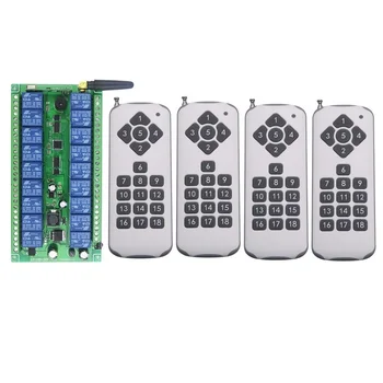 DC12V DC24V 18CH RF Wireless Remote Control Switch System,4pcs Transmitter + Receiver + antenna Jog Self-lock Inter-lock
DC12V DC24V 18CH RF Wireless Remote Control Switch System,4pcs Transmitter + Receiver + antenna Jog Self-lock Inter-lock