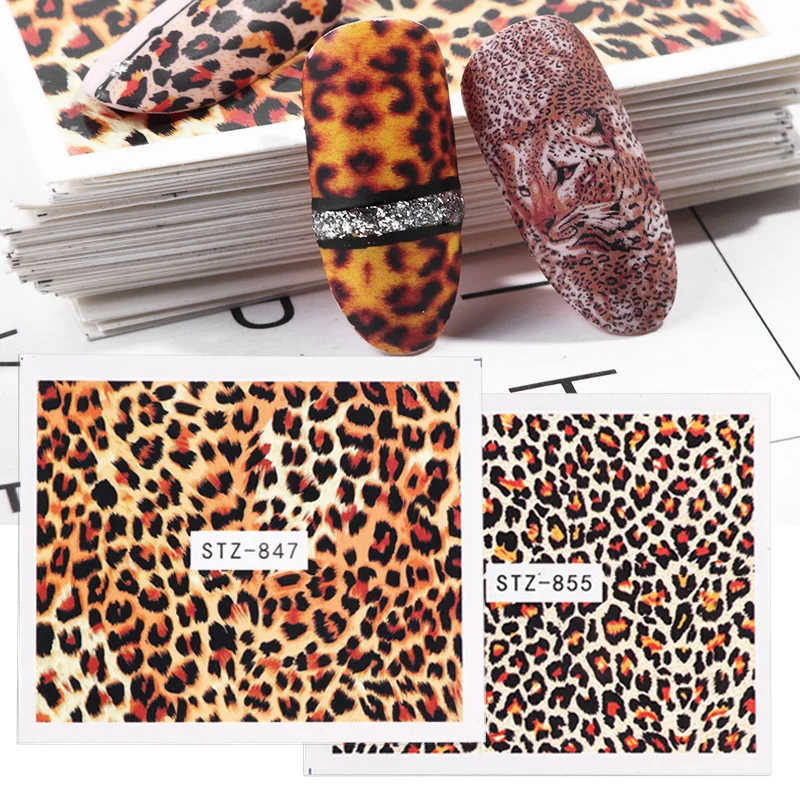 1 шт. сексуальные леопардовые наклейки для нейл арта переводные с животными