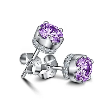 PANDACH 100% 925 Sterling Silver Crown Zircon Stud Earrings For Women White & Purple Silver Earrings Fashion Jewelry E1004
PANDACH 100% 925 Sterling Silver Crown Zircon Stud Earrings For Women White & Purple Silver Earrings Fashion Jewelry E1004
